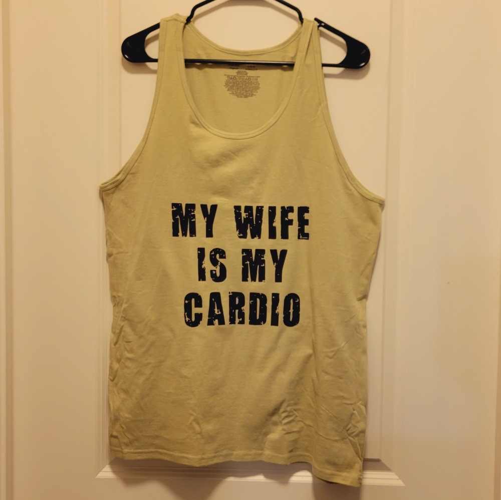 My Wife Is My Cardio Humor Mens Handmade Tank